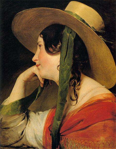 Friedrich von Amerling Girl in Yellow Hat